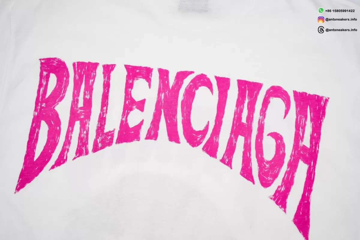 BALENCIAGA Paris Hawaii Print T-Shirt White Streetwear