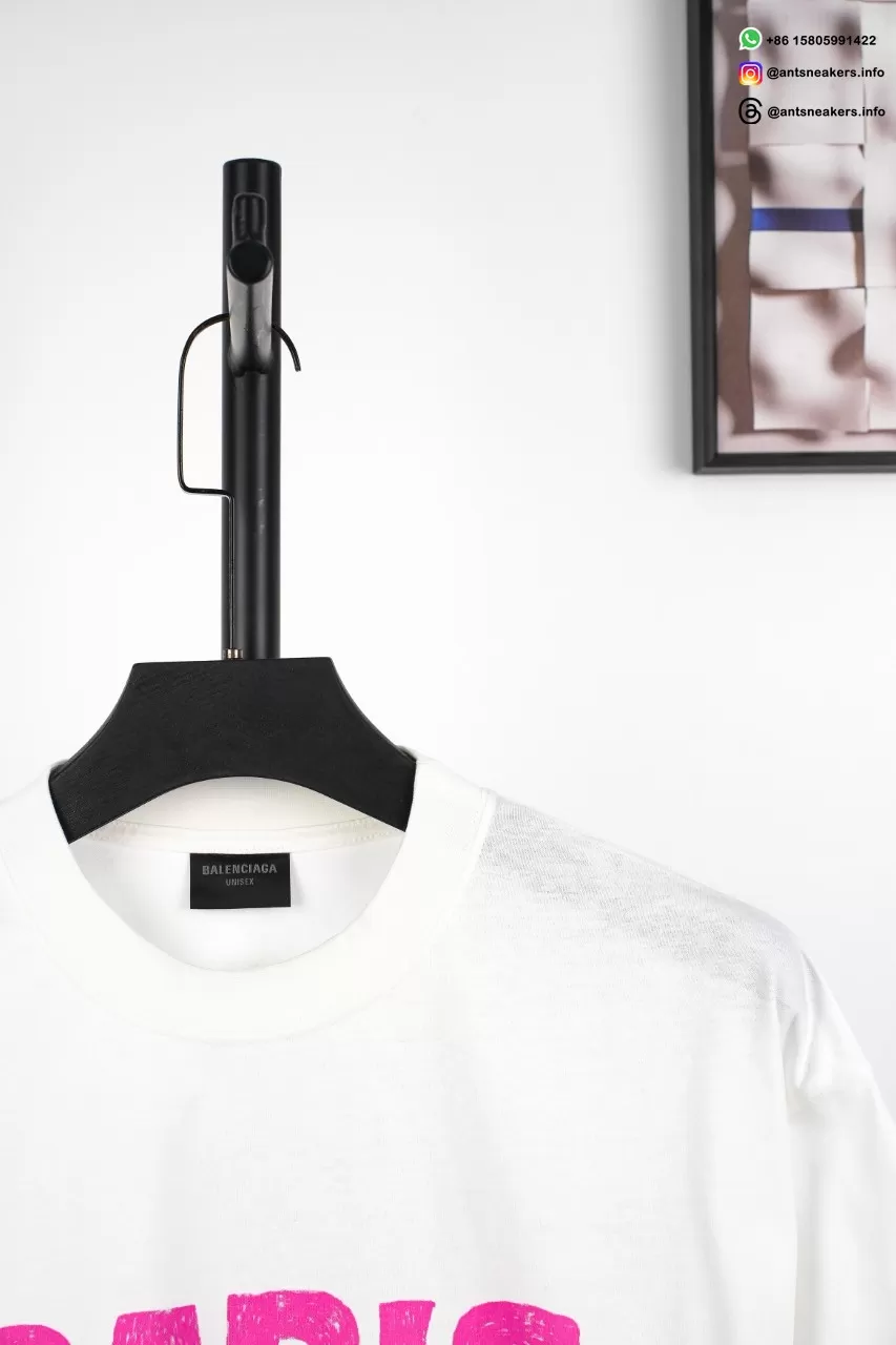 BALENCIAGA Paris Hawaii Print T-Shirt White Streetwear