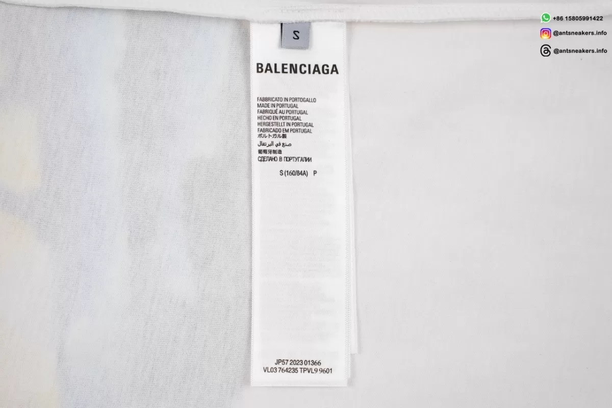 BALENCIAGA Paris Hawaii Print T-Shirt White Streetwear