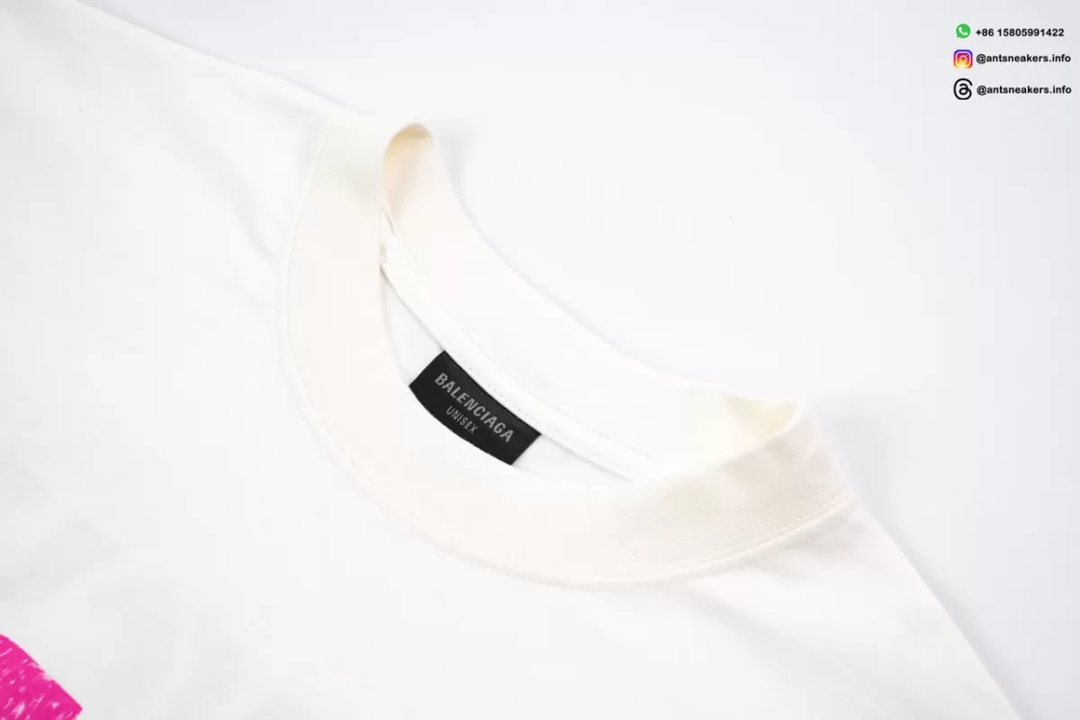 BALENCIAGA Paris Hawaii Print T-Shirt White Streetwear
