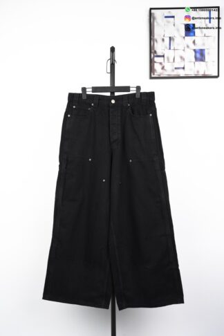 BALENCIAGA Patchwork Lumberjack Denim Pants Black