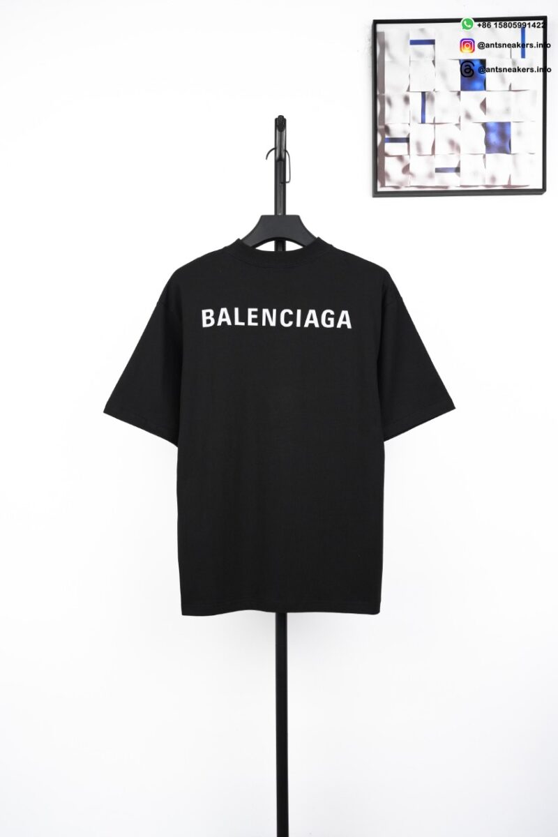 BALENCIAGA Reflective Logo Tee (Front & Back)