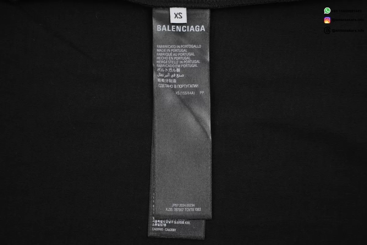 BALENCIAGA Reflective Logo Tee (Front & Back)