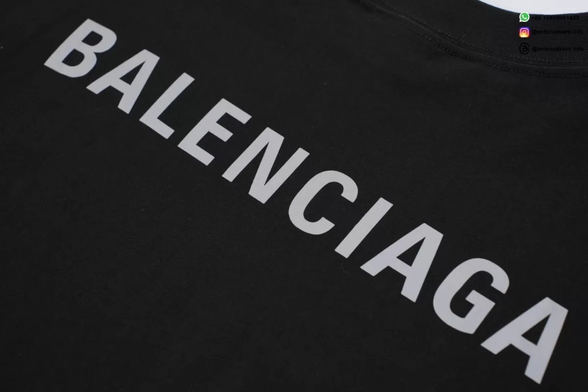 BALENCIAGA Reflective Logo Tee (Front & Back)