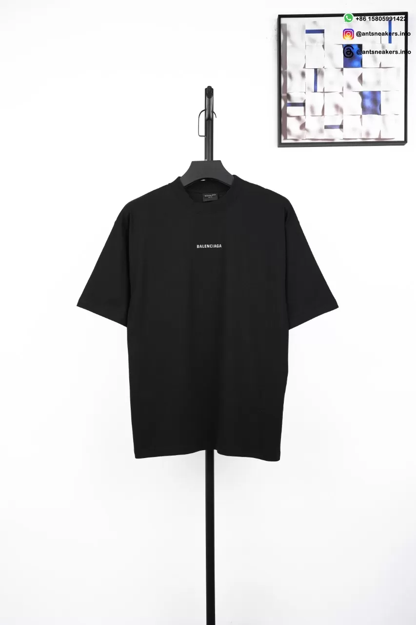 BALENCIAGA Reflective Logo Tee (Front & Back)