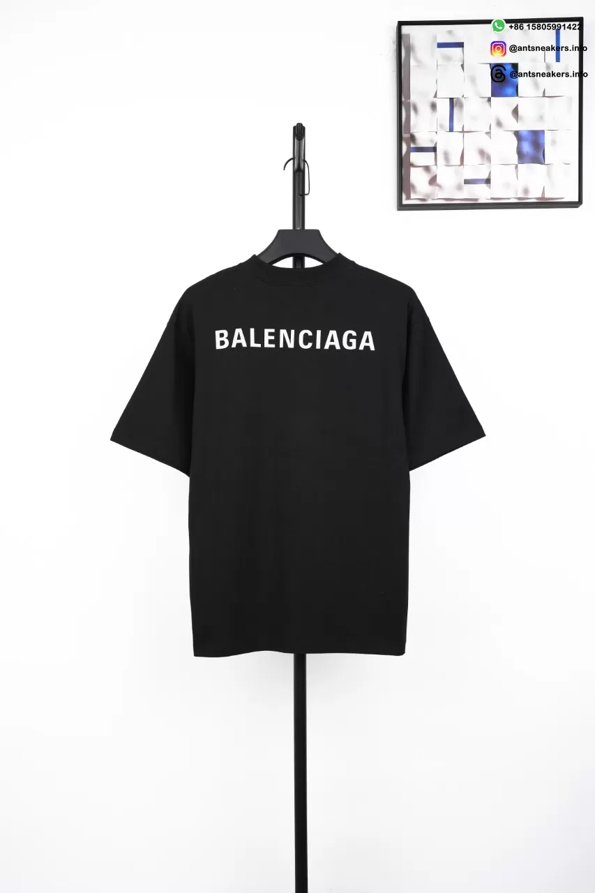 BALENCIAGA Reflective Logo Tee (Front & Back)