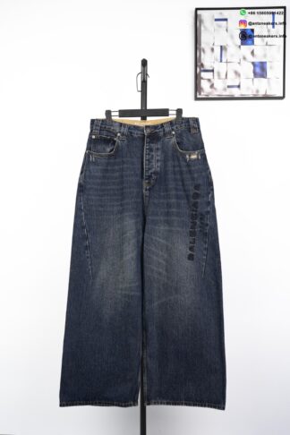 BALENCIAGA Side Embroidered Wide-Leg Jeans