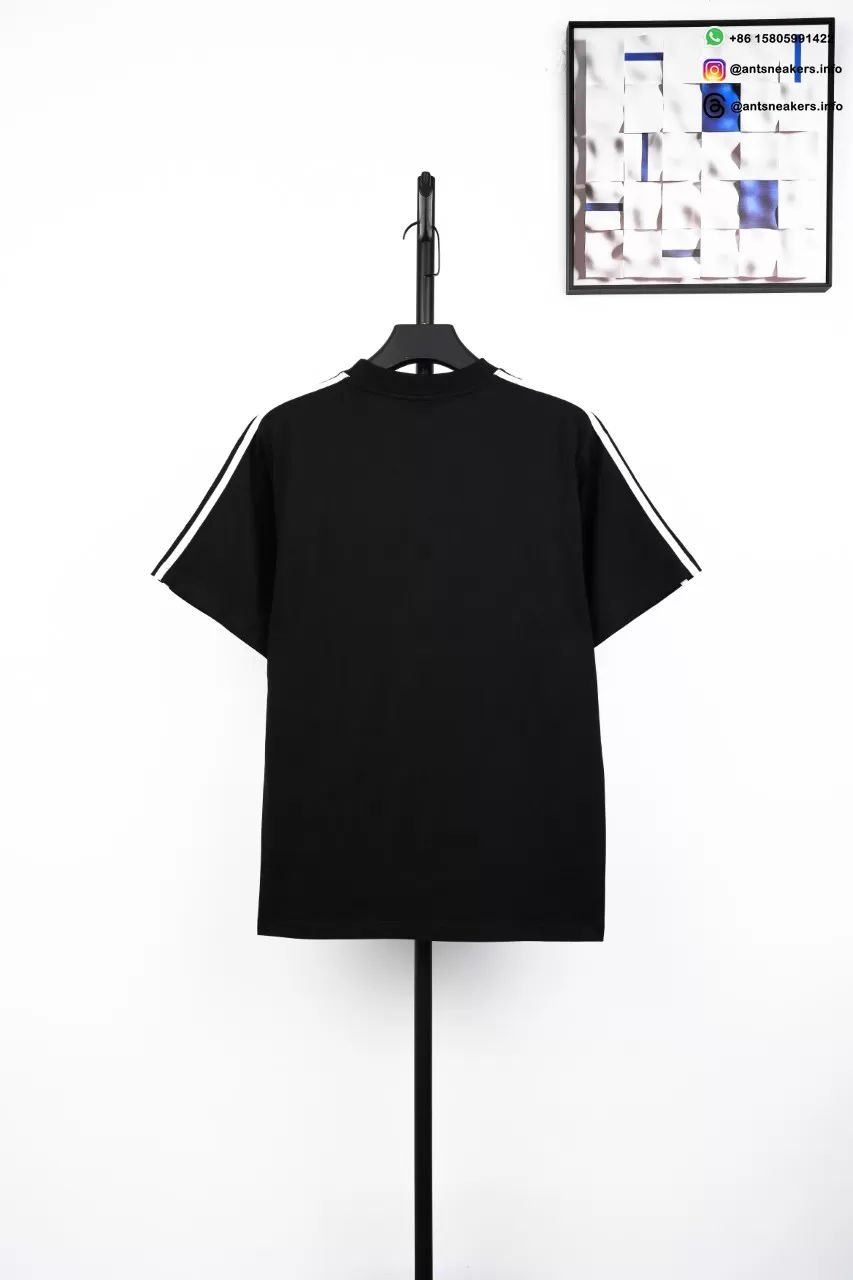 BALENCIAGA Trefoil Co-branded Short Sleeve T-Shirt Black