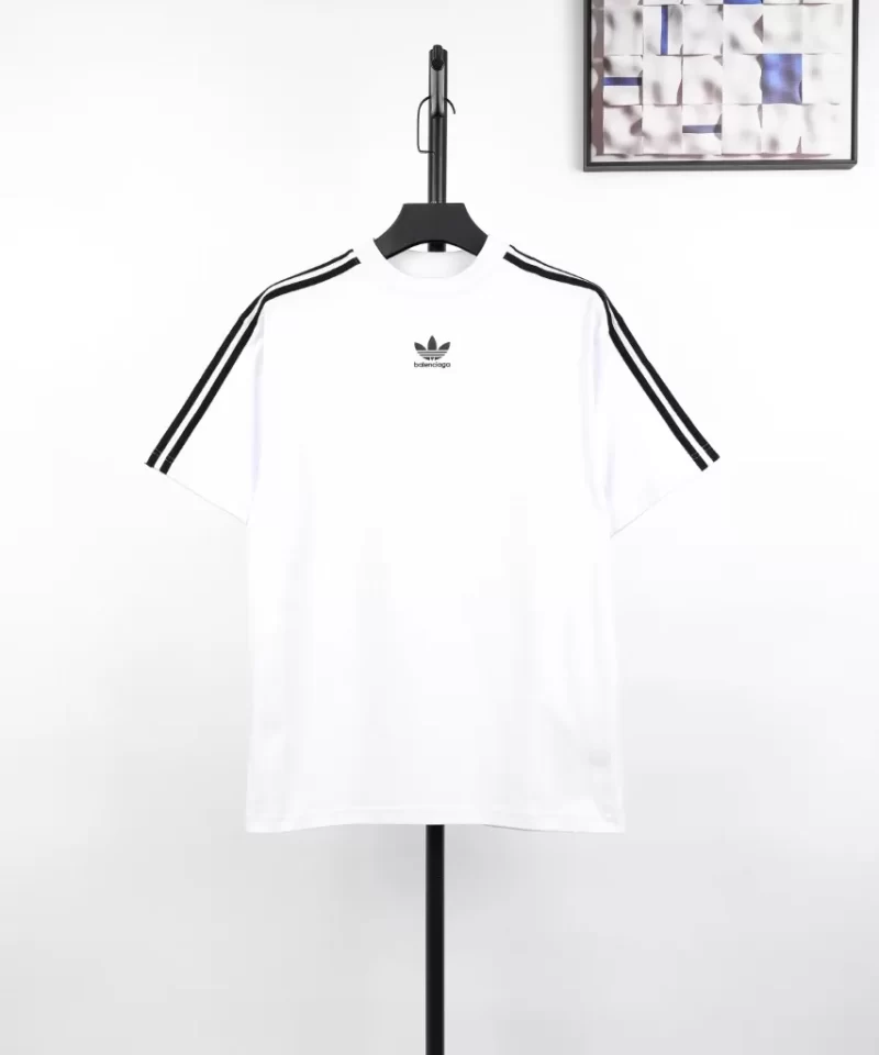BALENCIAGA Trefoil Co-branded Short Sleeve T-Shirt White
