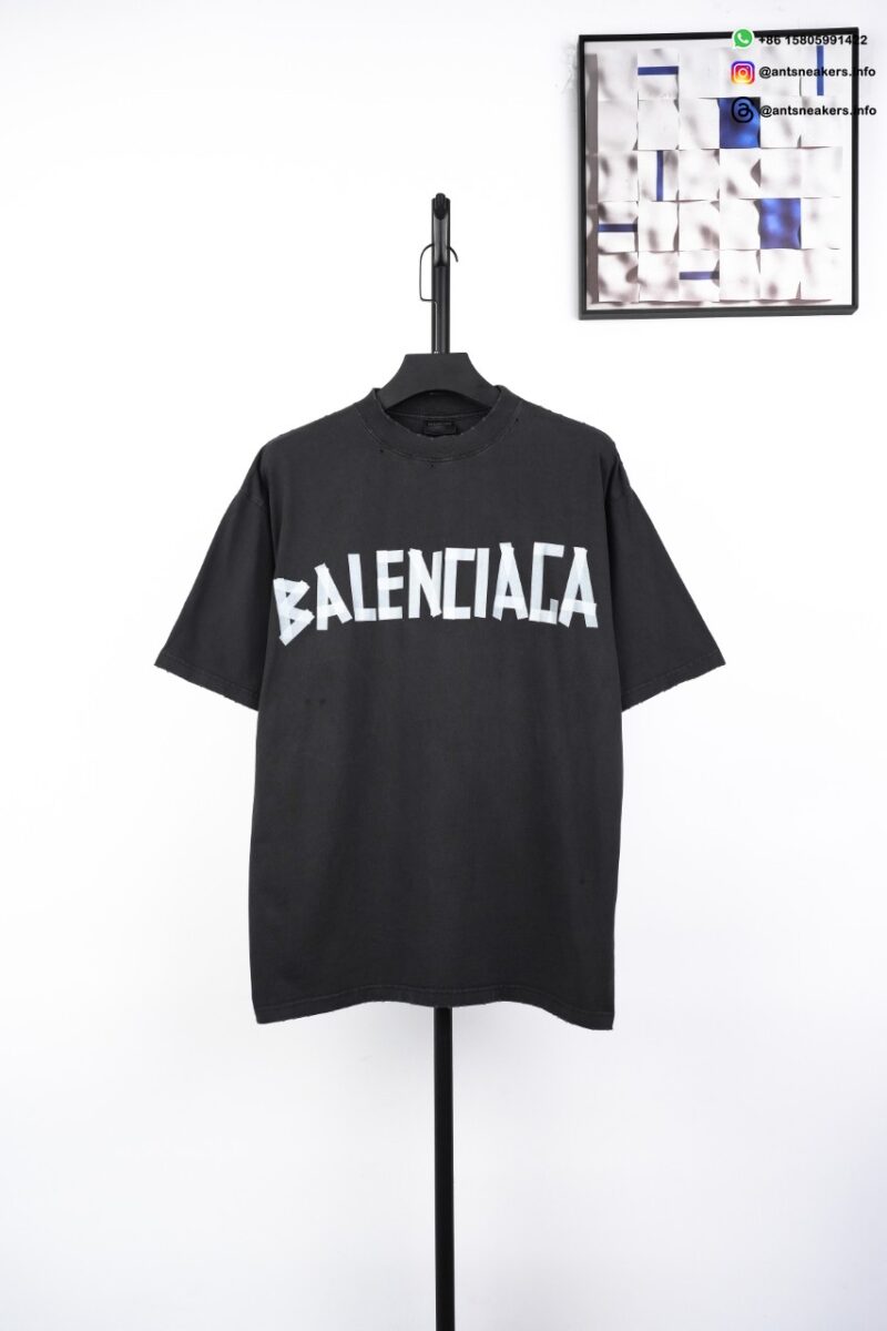 Balenciaga White Rubber Print T-Shirt