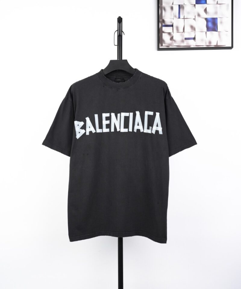 Balenciaga White Rubber Print T-Shirt