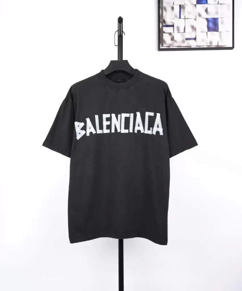 Balenciaga White Rubber Print T-Shirt Streetwear