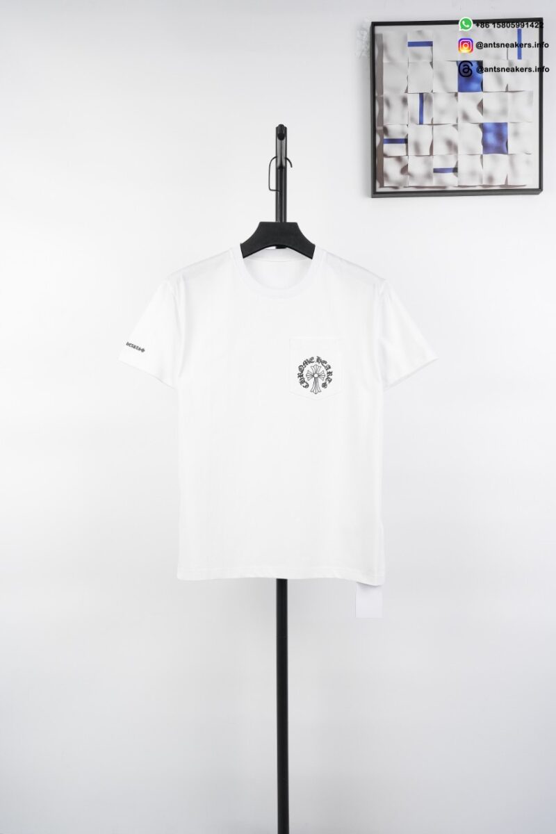 CHROME HEARTS Gothic Printed Short Sleeve T-shirts White