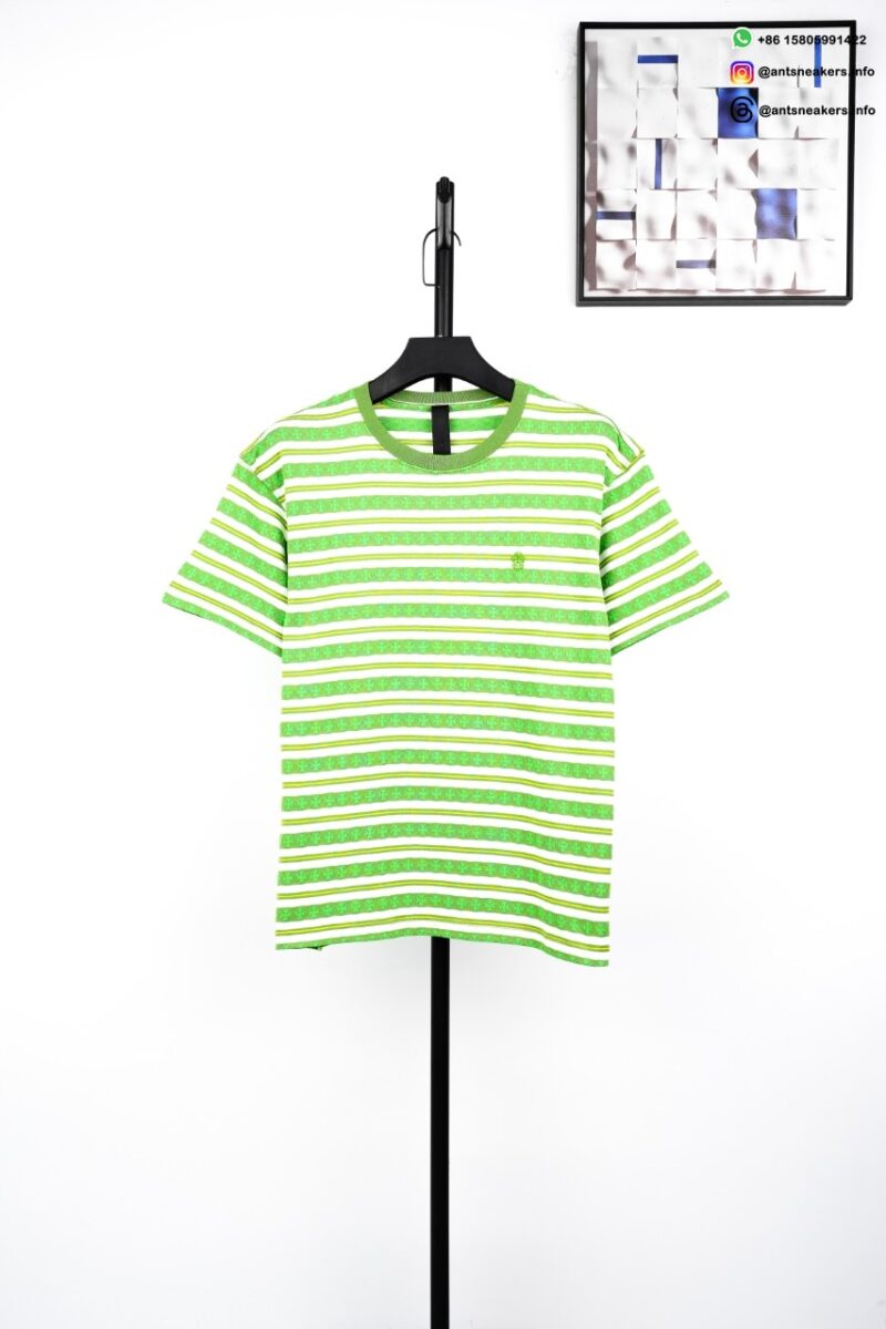 Chrome Hearts Striped Knit T-Shirt Green