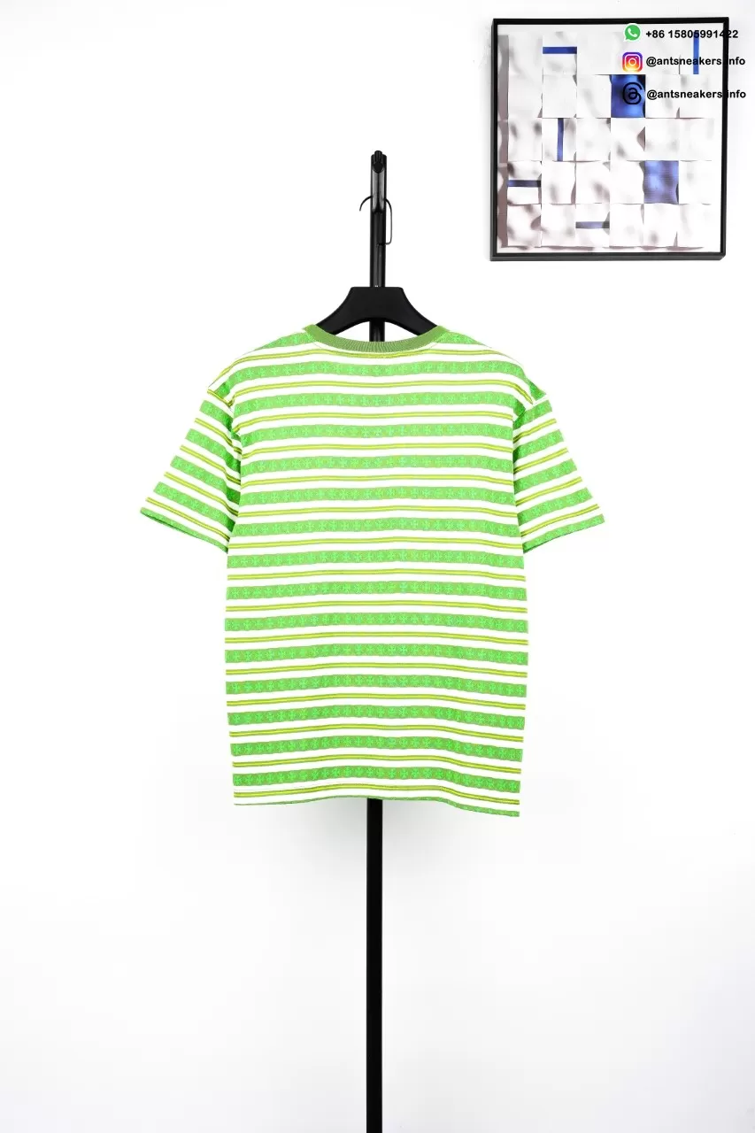 Chrome Hearts Striped Knit T-Shirt Green Streetwear