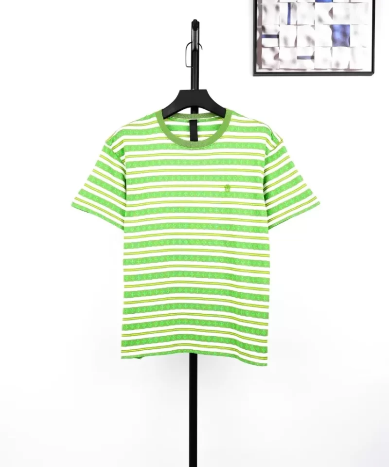 Chrome Hearts Striped Knit T-Shirt Green Streetwear