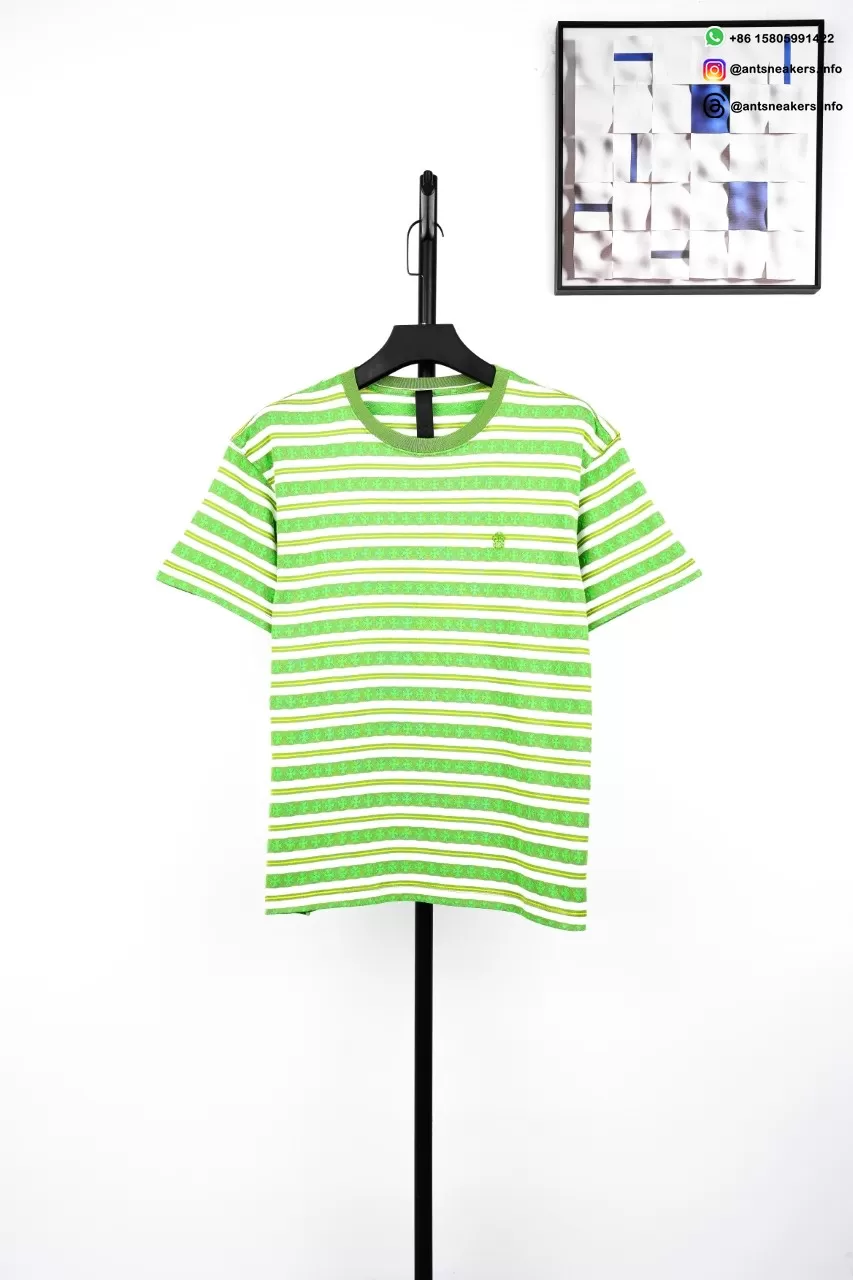 Chrome Hearts Striped Knit T-Shirt Green Streetwear