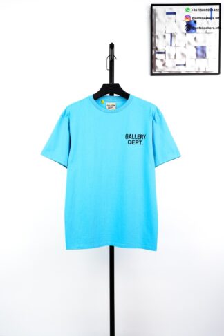 GALLERY DEPT Lake Blue T-Shirts with Black English Print
