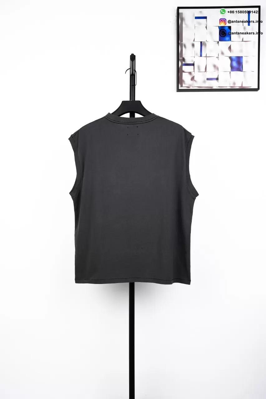 GALLERY DEPT Pocket English Print Sleeveless T-Shirt Black