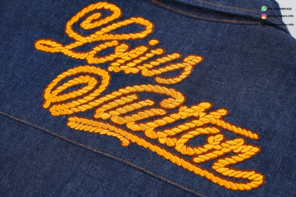 LOUIS VUITTON Monogram Four-Leaf Clover Denim Shirt Blue