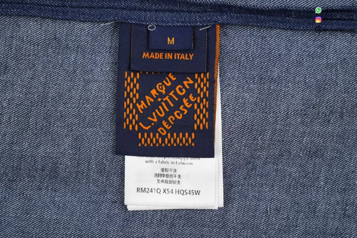 LOUIS VUITTON Monogram Four-Leaf Clover Denim Shirt Blue