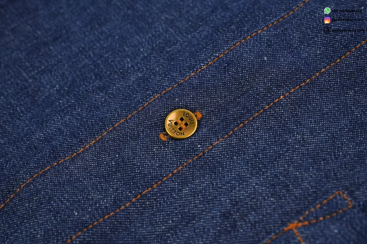 LOUIS VUITTON Monogram Four-Leaf Clover Denim Shirt Blue