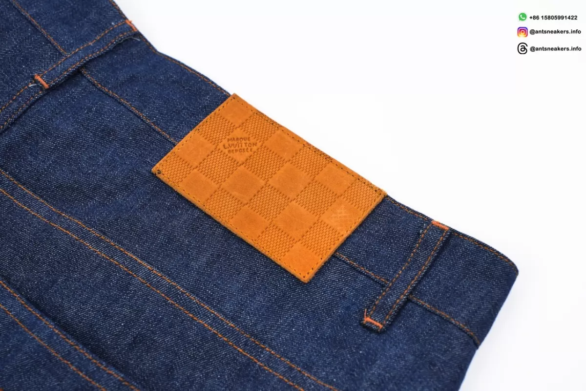 LOUIS VUITTON Signature Logo Embroidered Denim Shorts