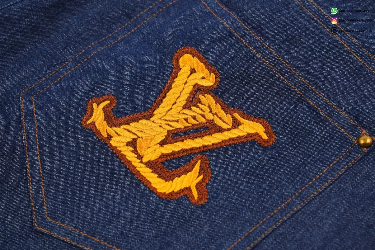 LOUIS VUITTON Signature Logo Embroidered Denim Shorts