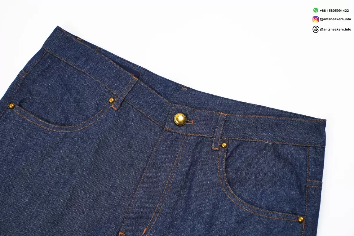 LOUIS VUITTON Signature Logo Embroidered Denim Shorts