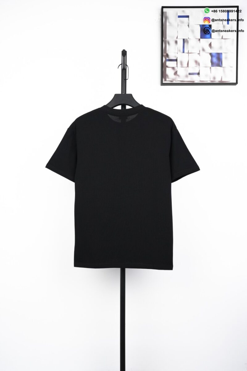 SAINT LAURENT Minimalist Embroidered Letter T-Shirt Black