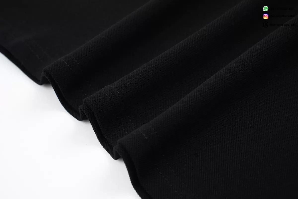 SAINT LAURENT Minimalist Embroidered Letter T-Shirt Black