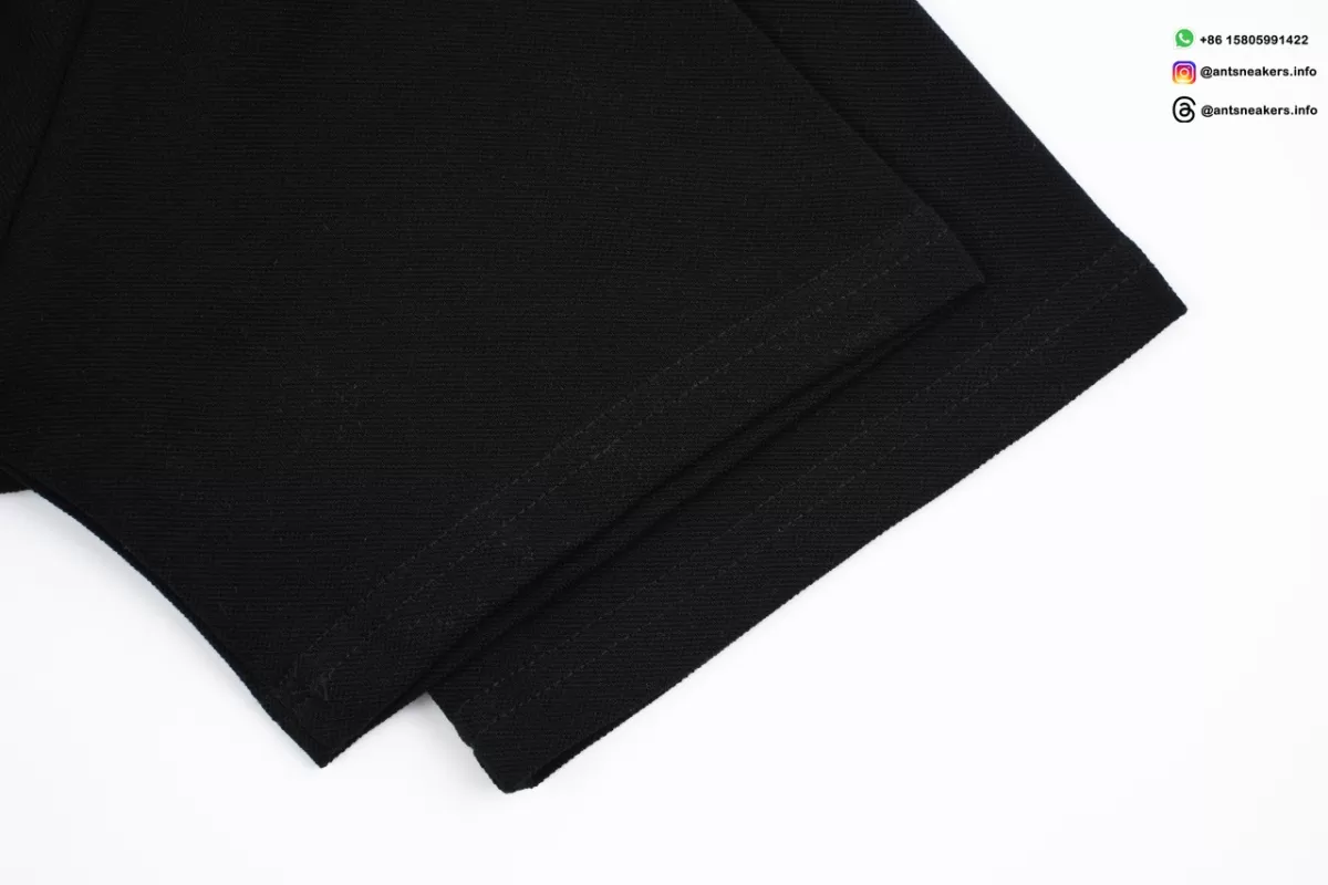 SAINT LAURENT Minimalist Embroidered Letter T-Shirt Black