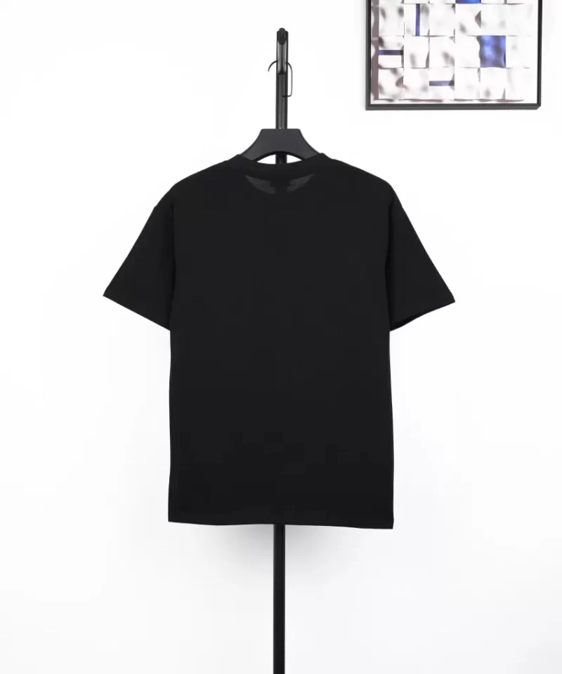SAINT LAURENT Minimalist Embroidered Letter T-Shirt Black