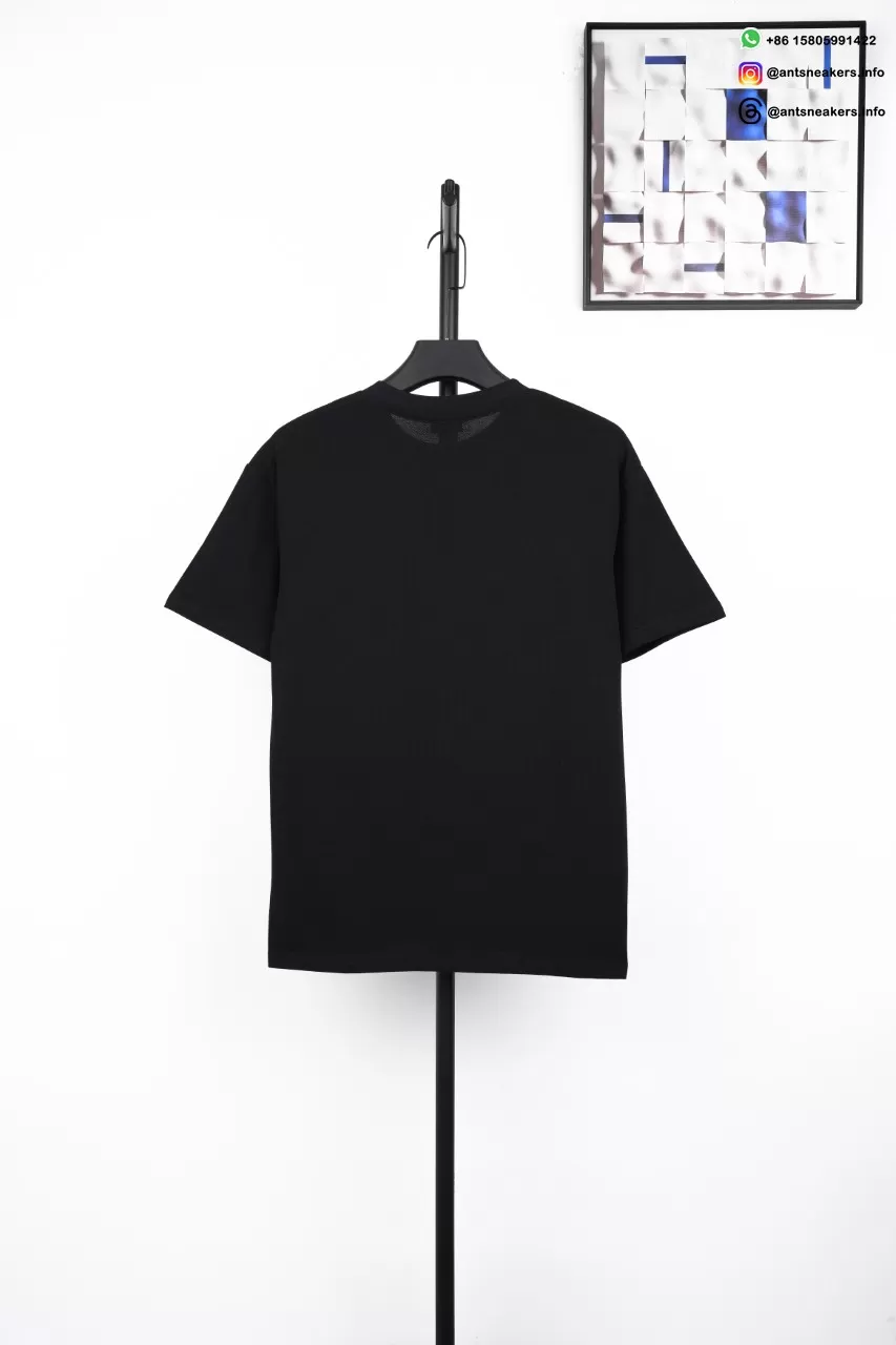 SAINT LAURENT Minimalist Embroidered Letter T-Shirt Black