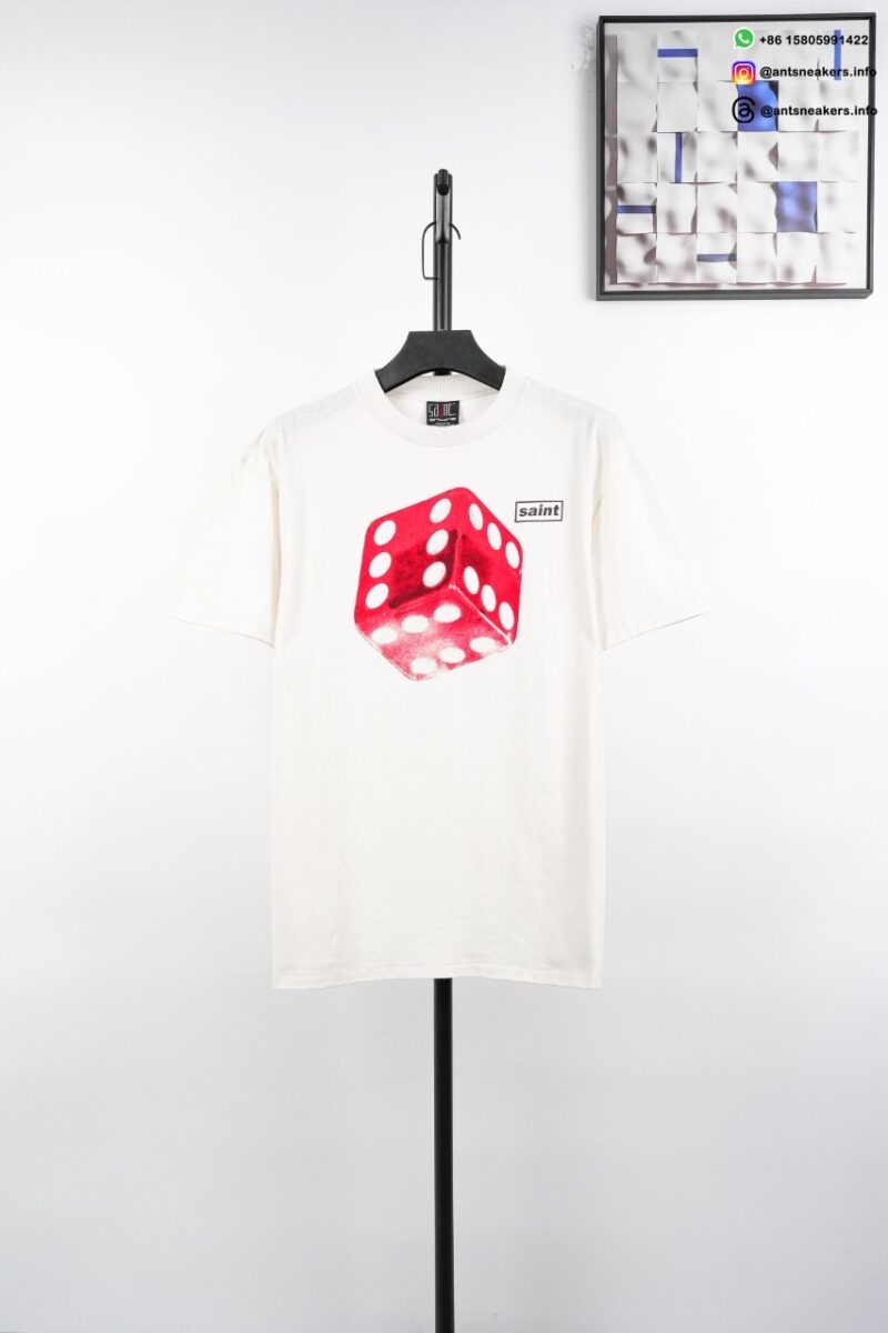 SAINT MICHAEL Dice Letter Print T-Shirt