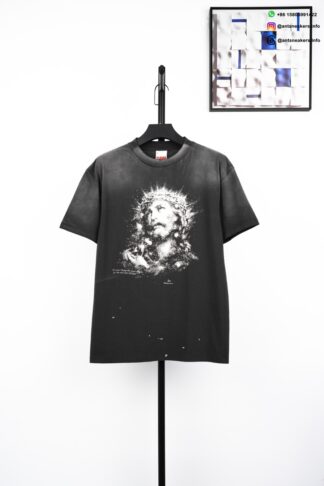 SAINT MICHAEL Luminous Crown of Thorns Jesus Print T-Shirt Black