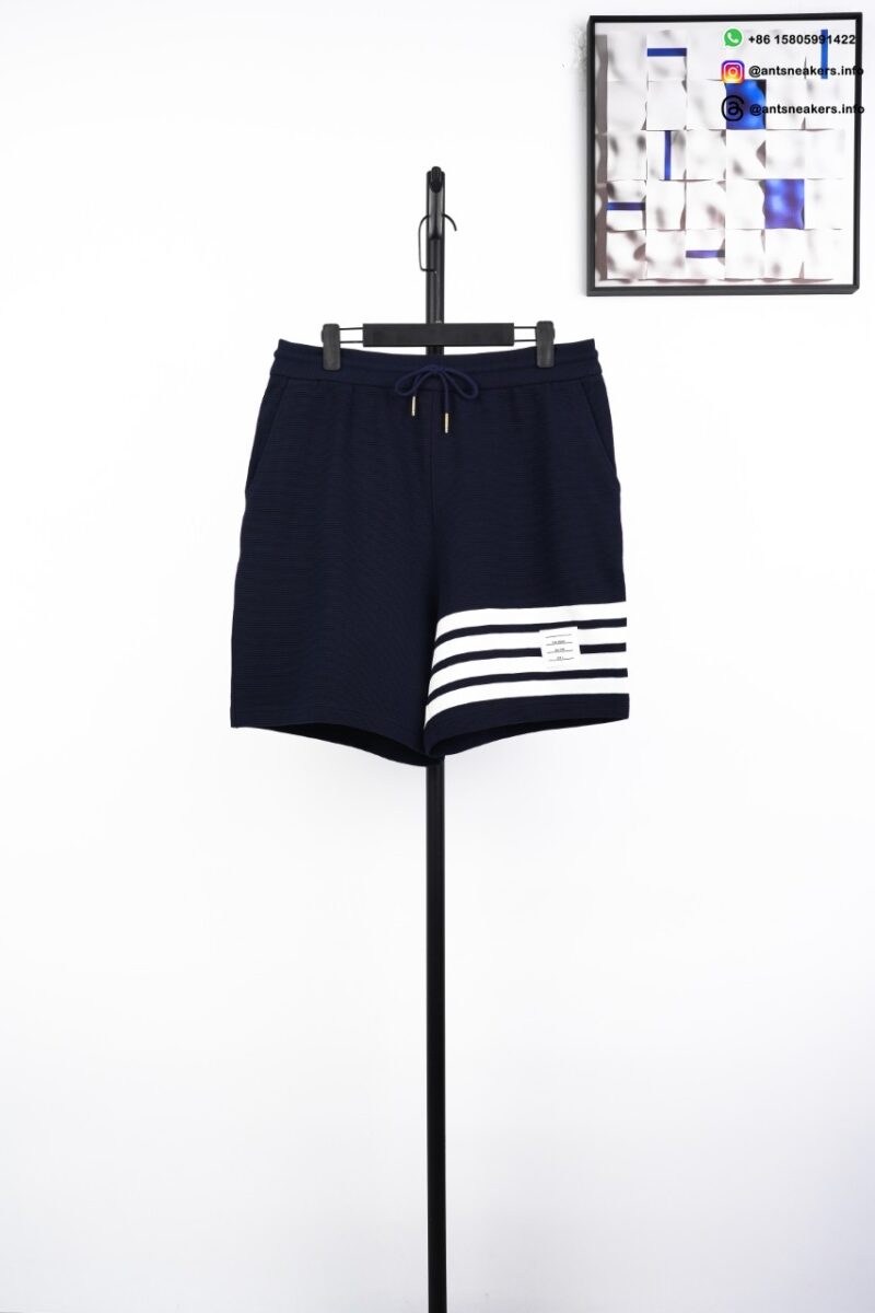 THOM BROWNE Wave Pattern Navy Blue Shorts