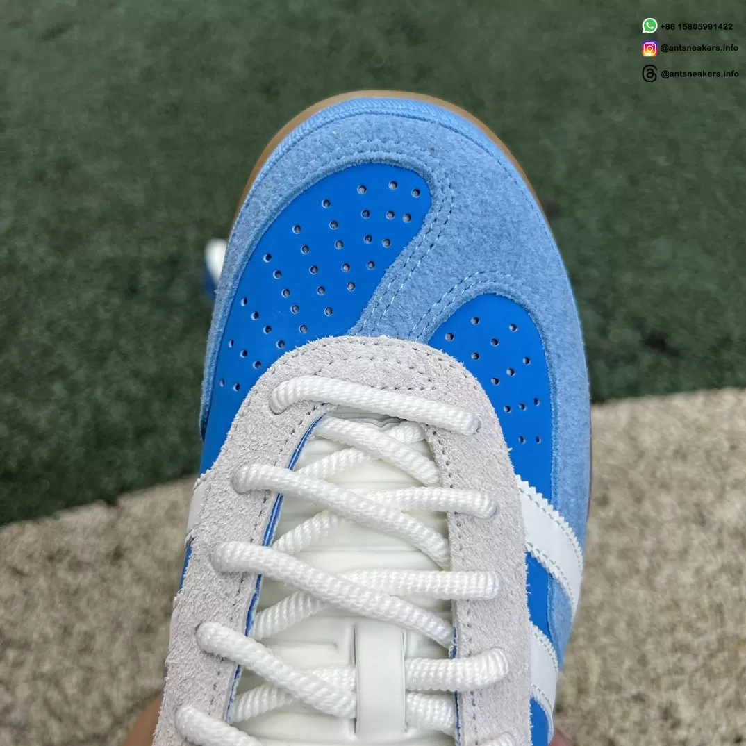 IF9734 San Juan forefoot with a curved light-blue overlay separating unequal perforated blue sections