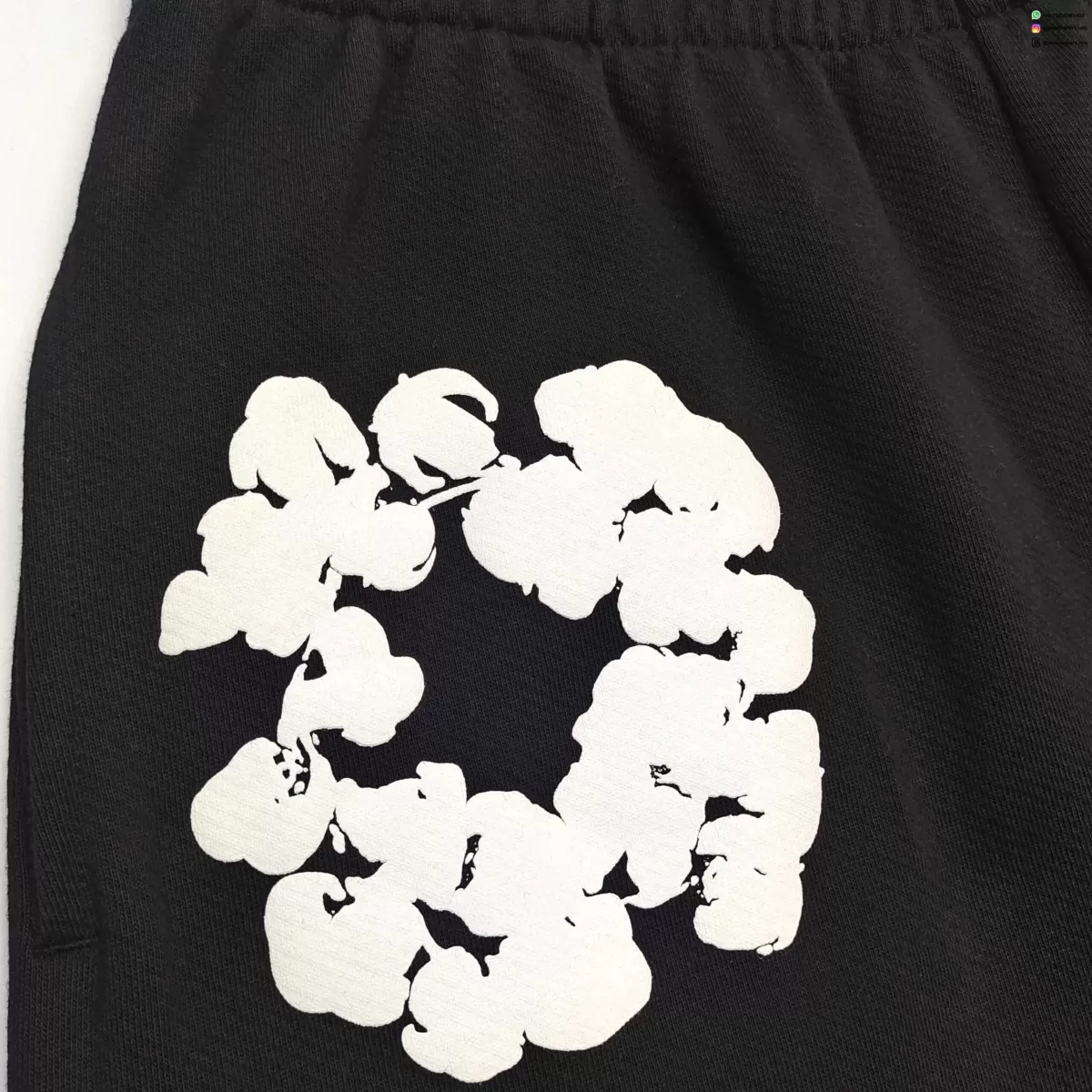 Denim Tears White Cotton Flower Black Straight-leg Pants