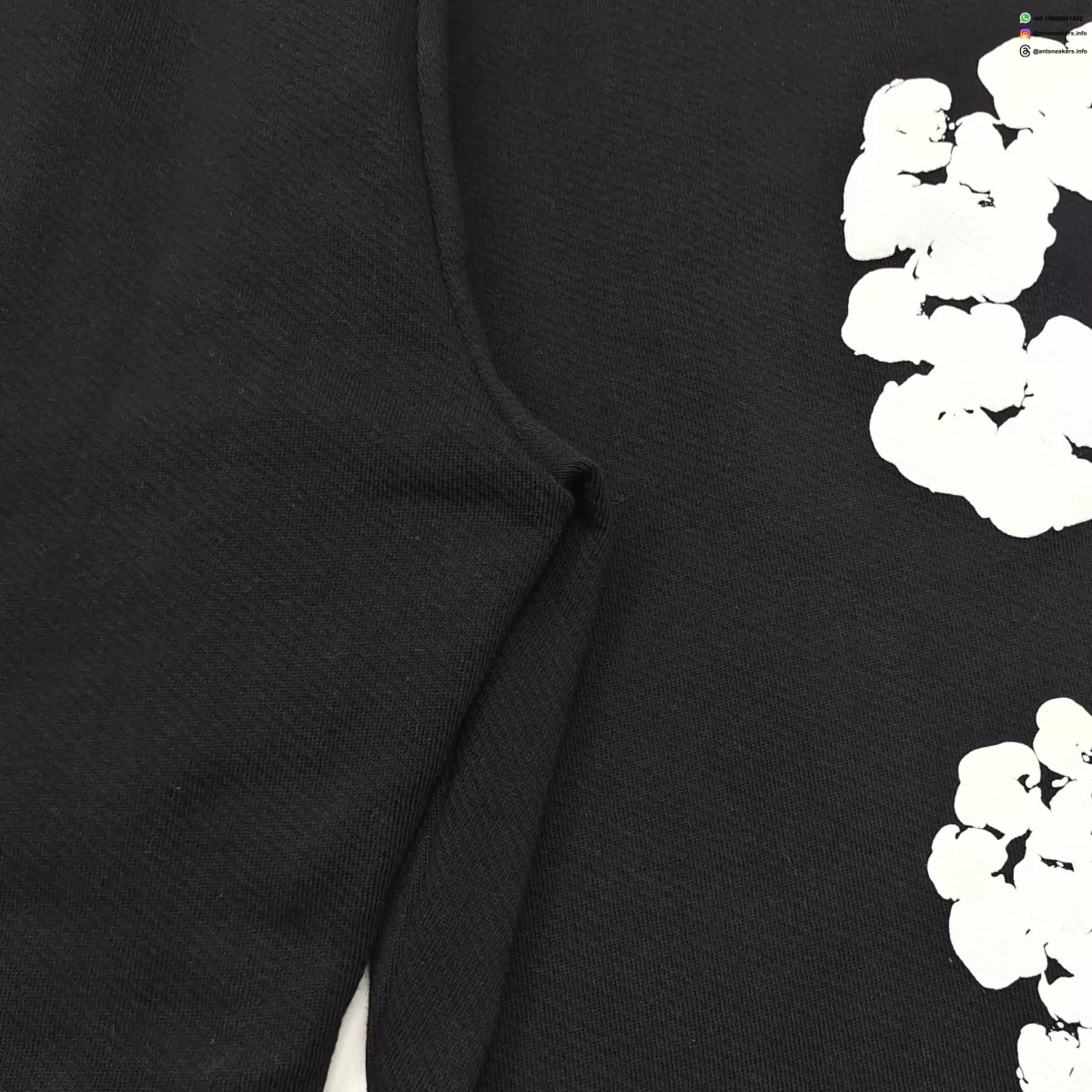Denim Tears White Cotton Flower Black Straight-leg Pants