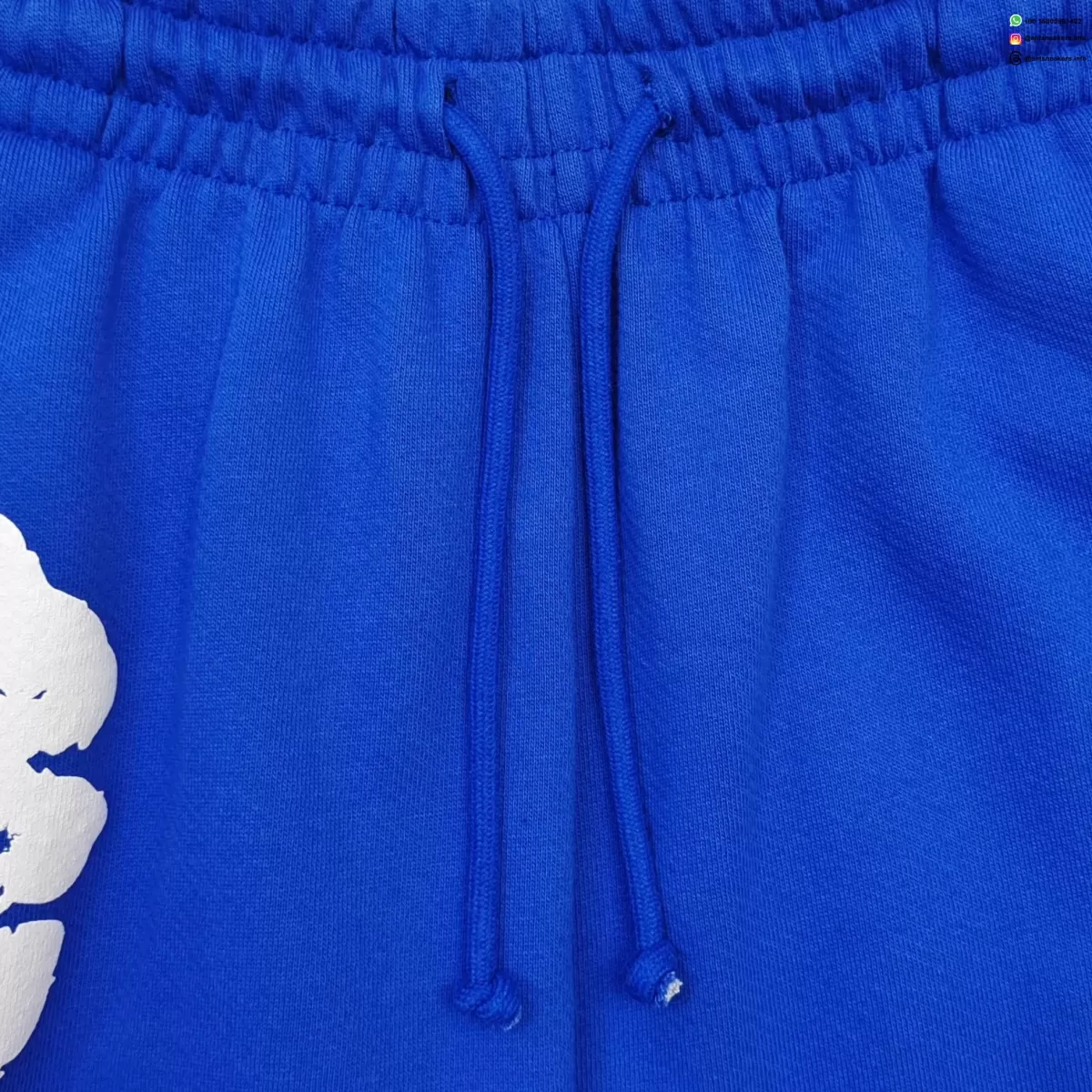 Denim Tears White Cotton Flower Electric Blue Straight-Leg Pants