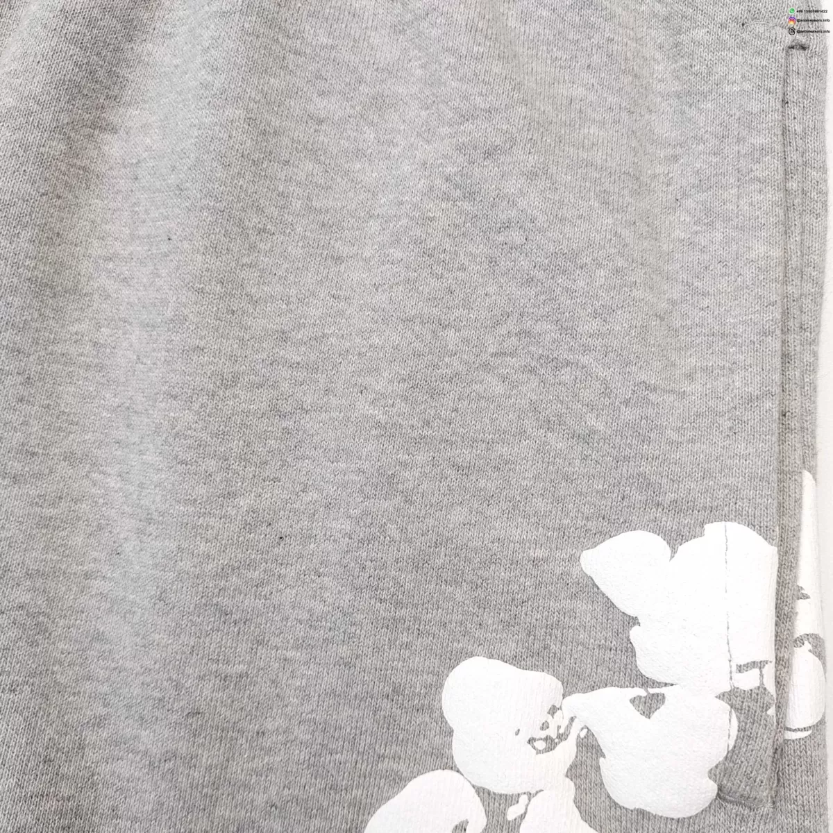Denim Tears White Cotton Flower Gray Straight Pants