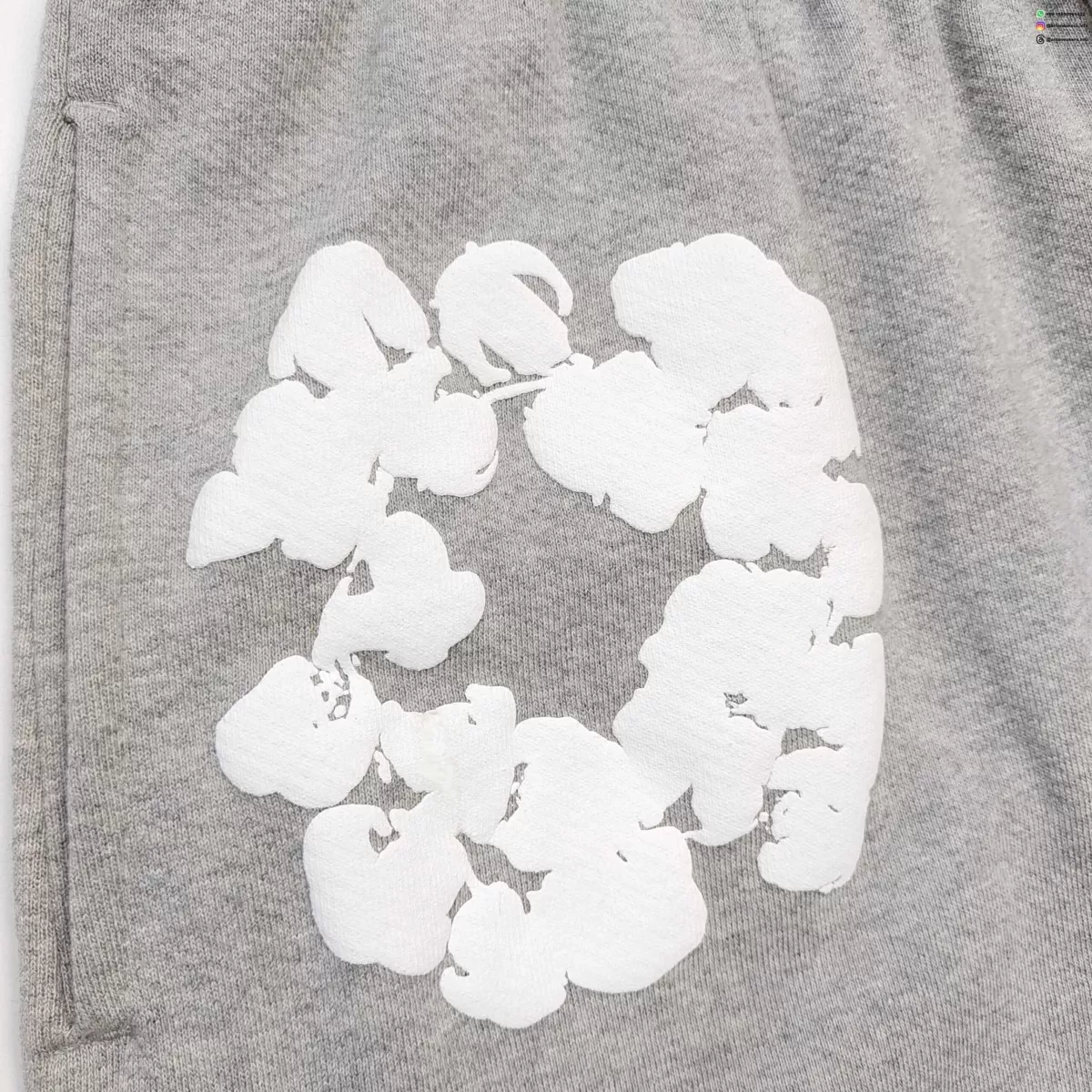 Denim Tears White Cotton Flower Gray Straight Pants