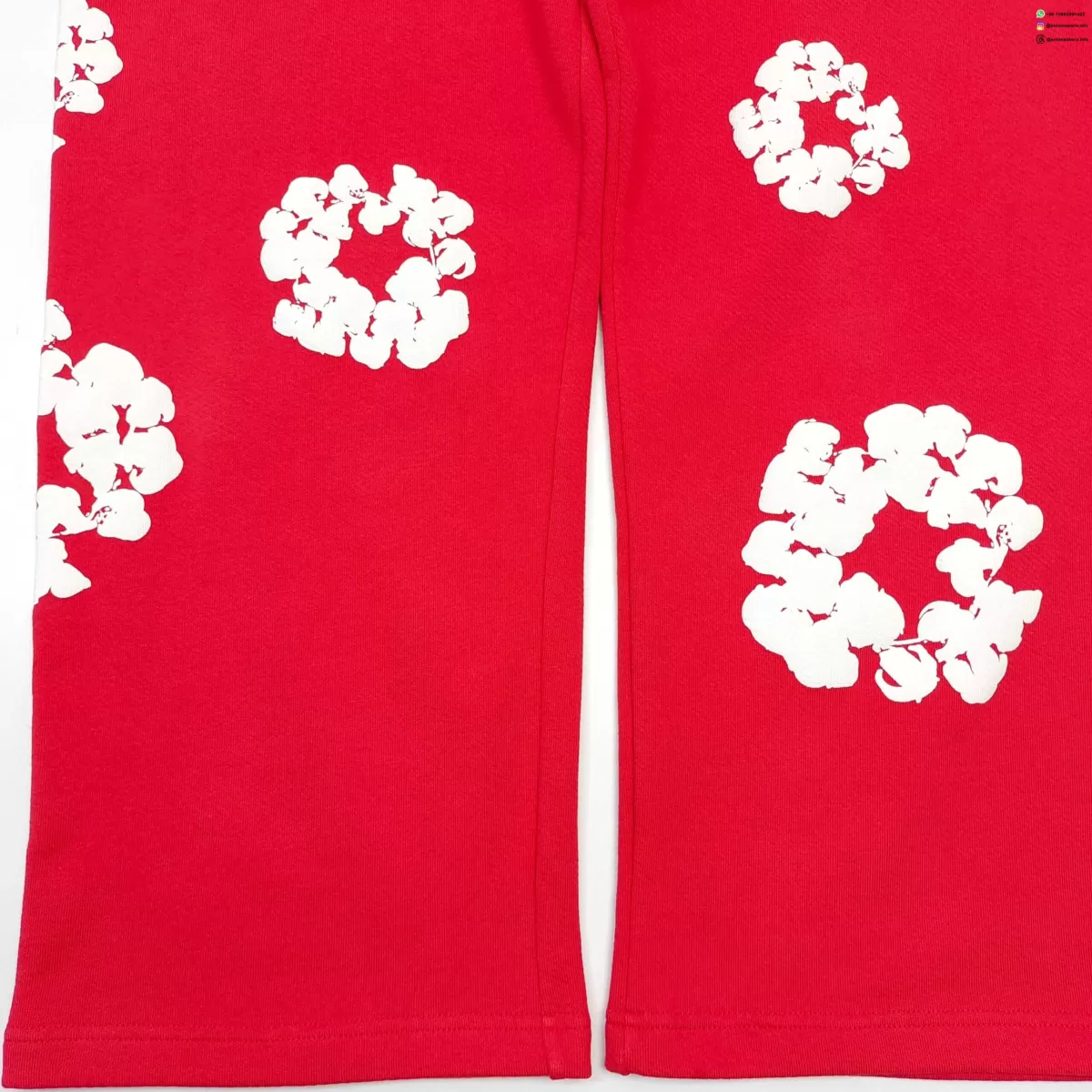 Denim Tears White Cotton Flower Red Straight-Leg Pants