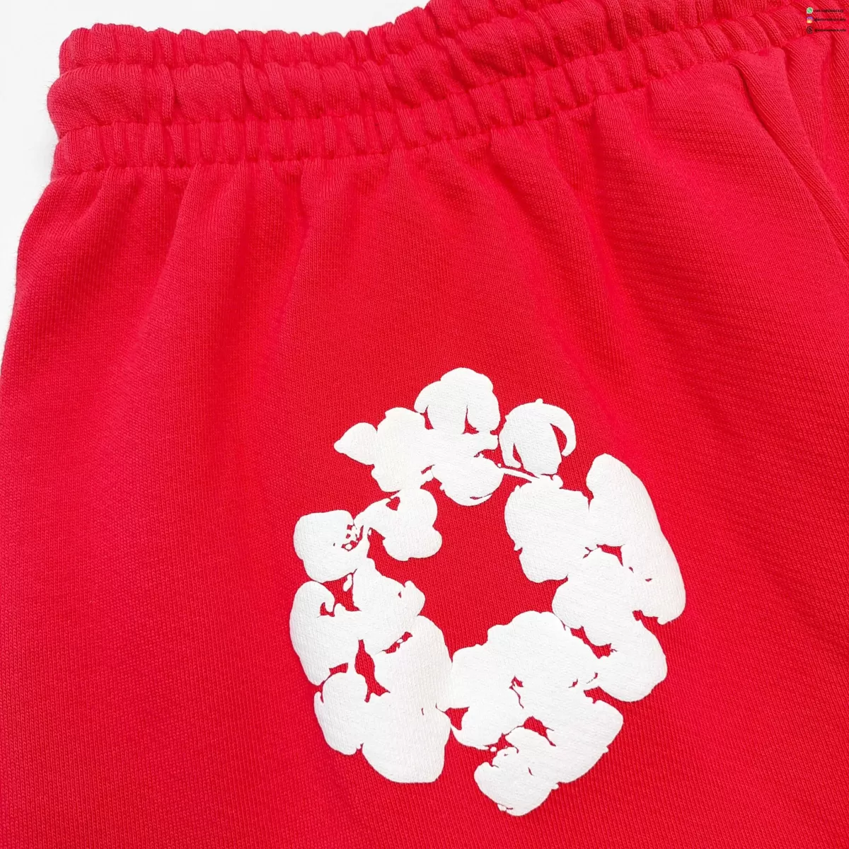 Denim Tears White Cotton Flower Red Straight-Leg Pants