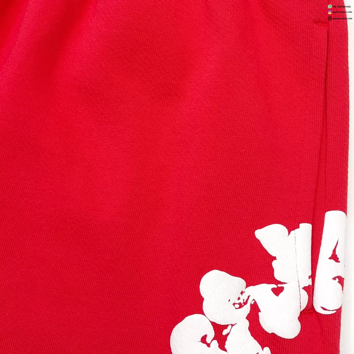 Denim Tears White Cotton Flower Red Straight-Leg Pants