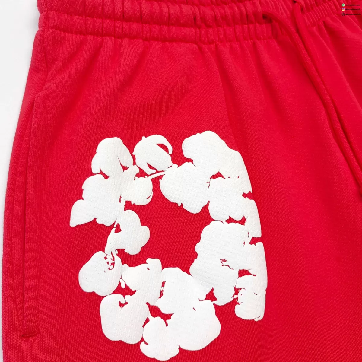 Denim Tears White Cotton Flower Red Straight-Leg Pants