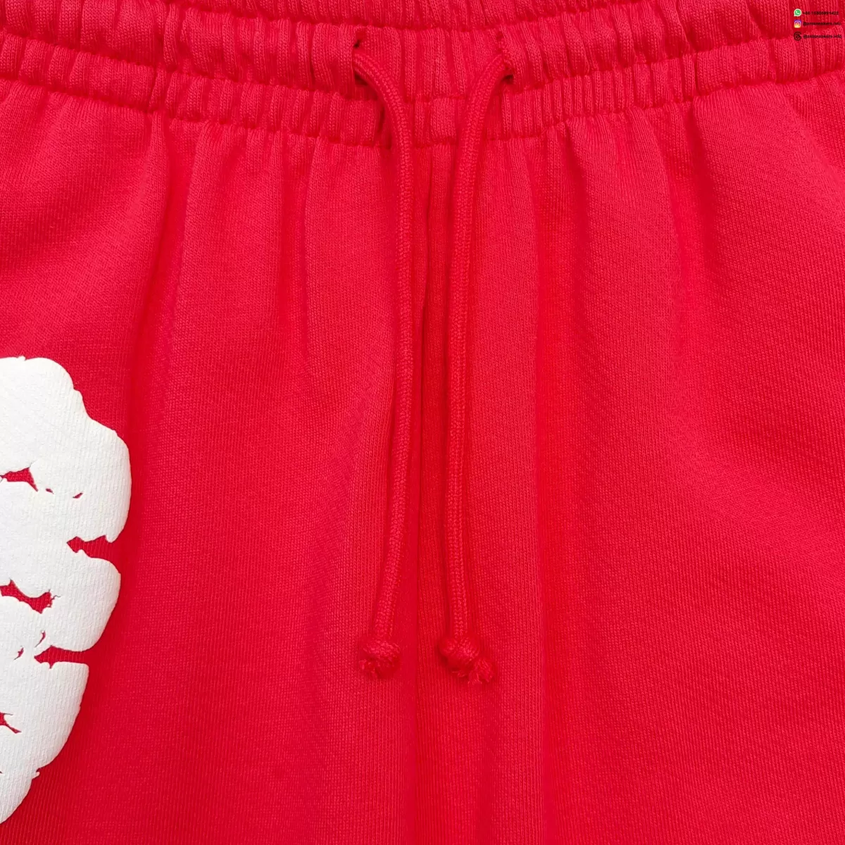 Denim Tears White Cotton Flower Red Straight-Leg Pants