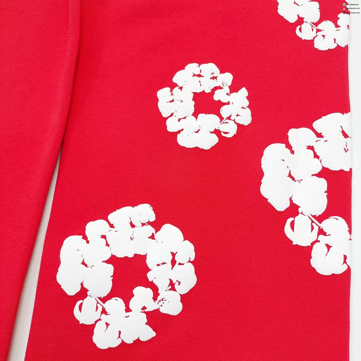 Denim Tears White Cotton Flower Red Straight-Leg Pants