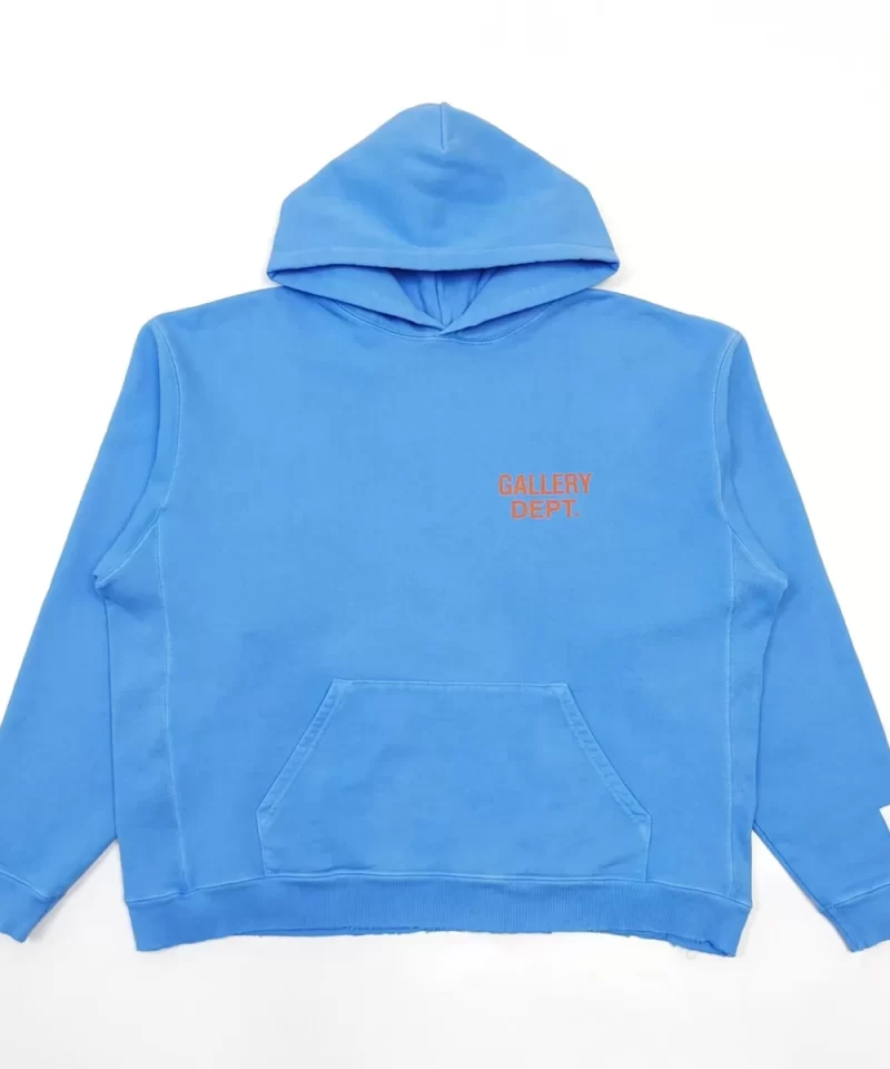 GALLERY DEPT Front and Back Logo Light Blue OS Hoodies